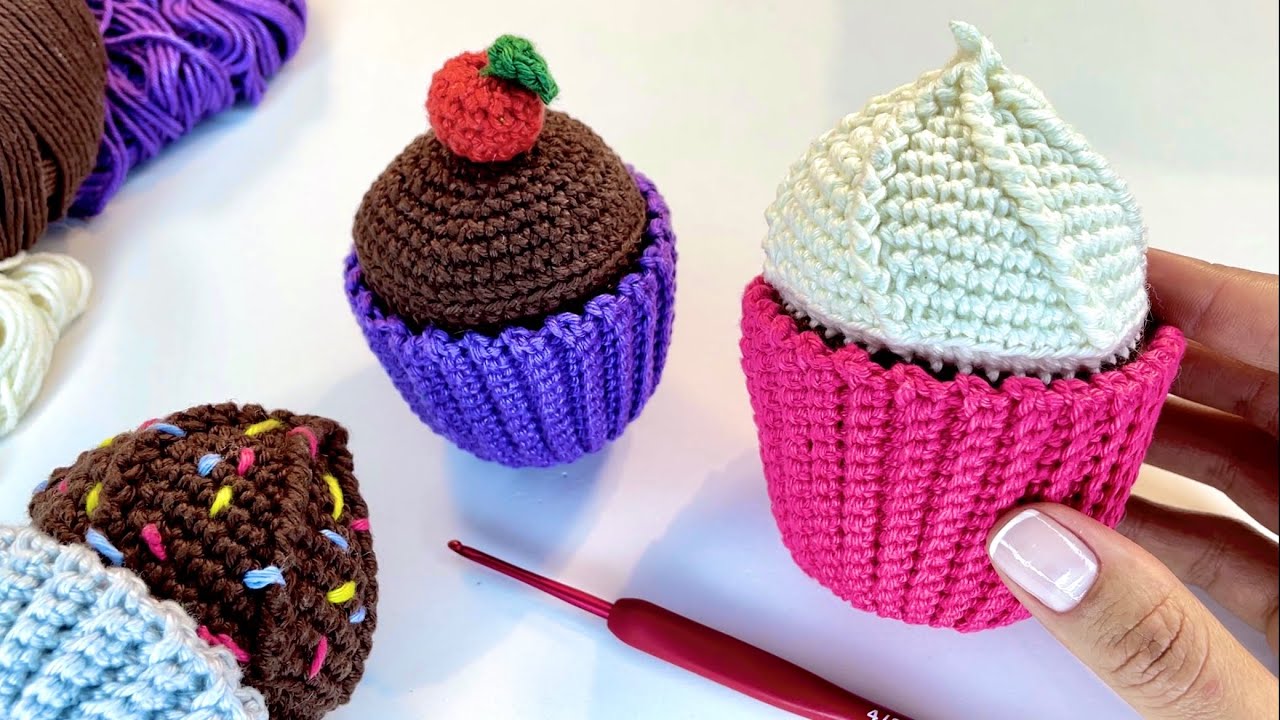 Cupcake com Suspiro em Crochê - Parte I