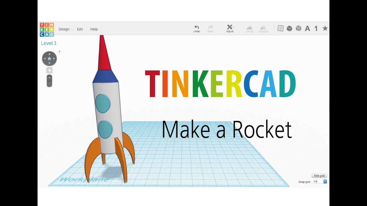 4) Make a rocket 2016v with Tinkercad | 3D modeling How to make and design
