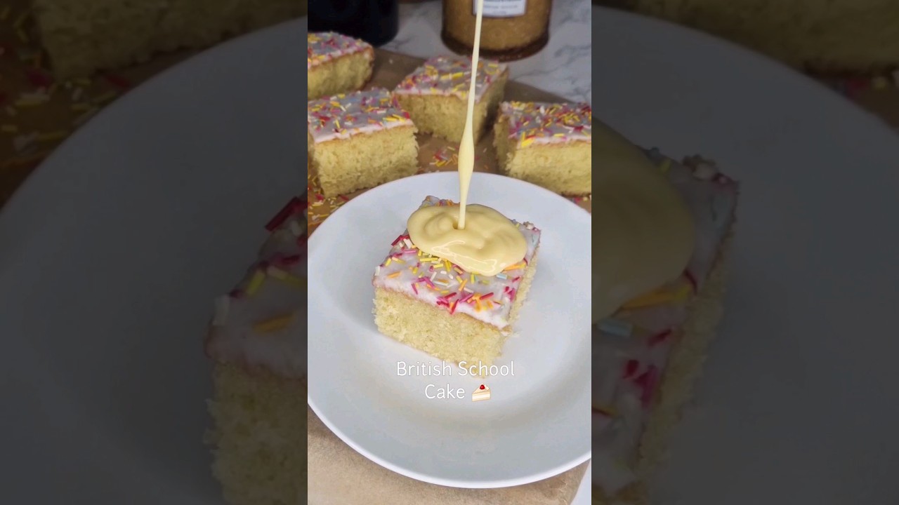 British School Cake Recipe 🍰 #shorts #cake #cakerecipe #baking #bakery