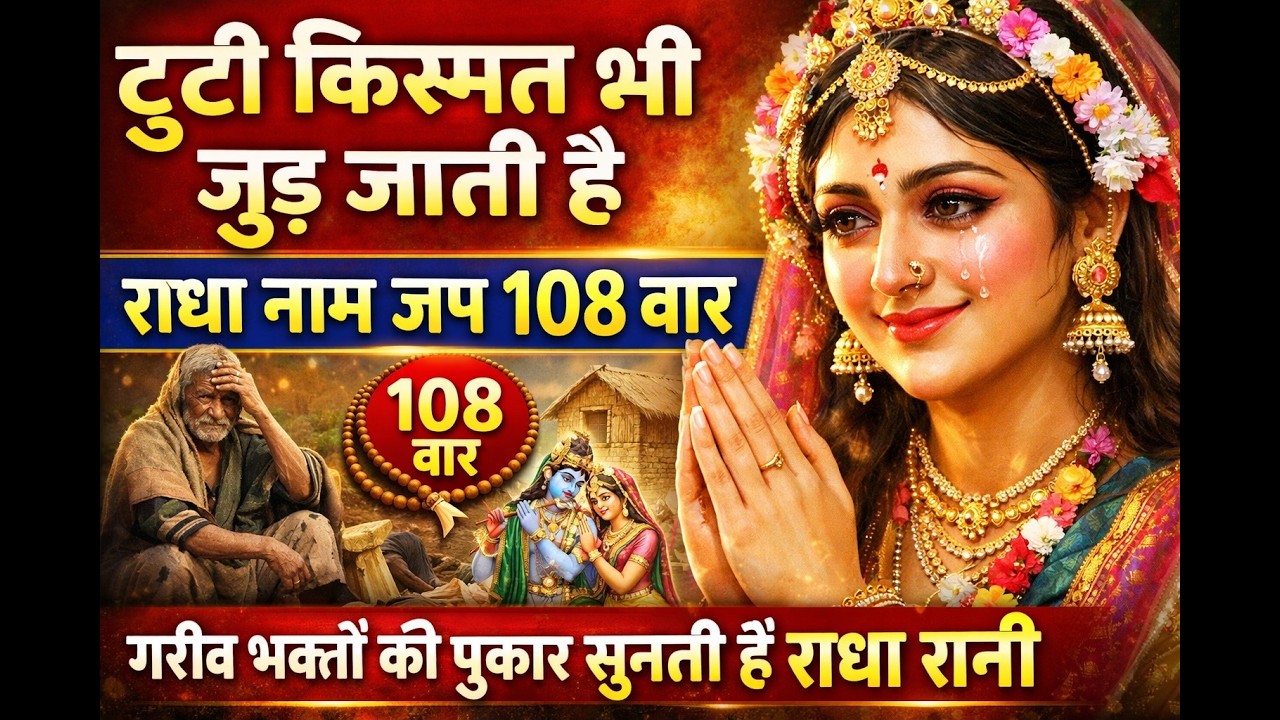 टूटी किस्मत भी जुड़ जाती है | राधा नाम जप 108 बार | गरीब भक्तों की पुकार सुनती हैं राधा रानी | Radha