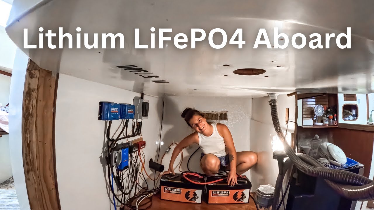 LiFePO4 Battery Install on Our 1 Euro Boat | Complete Off Grid Boat Power 🔧🔋