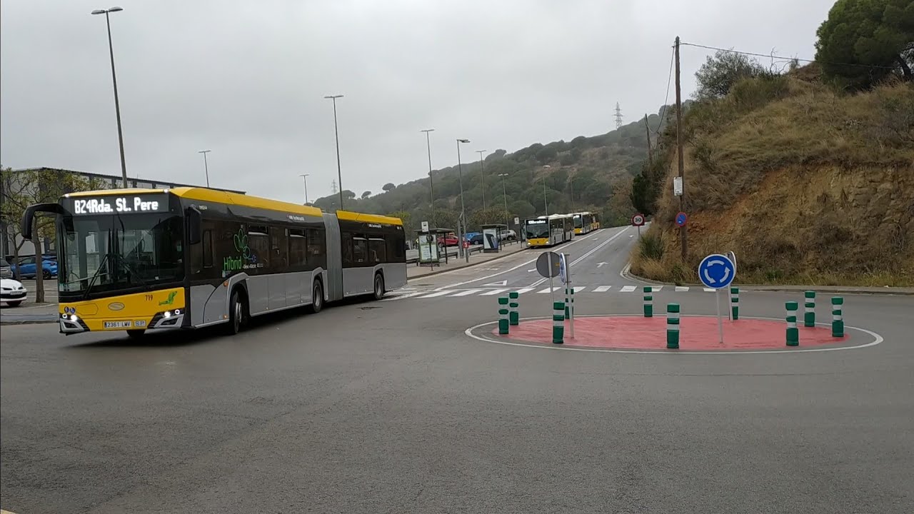 Circulaci&oacute;n autobuses Tusgsal zona Can Ruti (Badalona) - Solaris Urbino Hybrid 18m