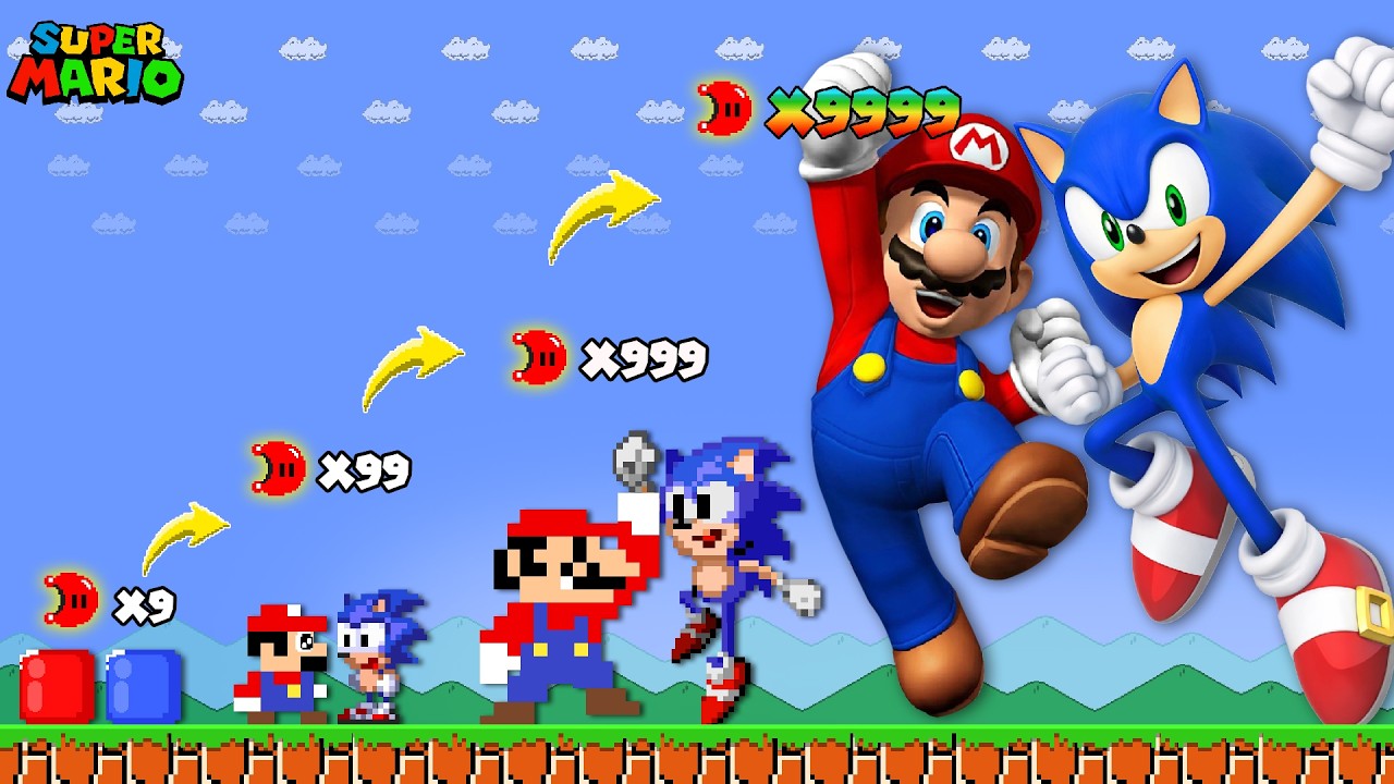 Super Mario Bros. but 9999 Moons turn Mario and Sonic to Realistic