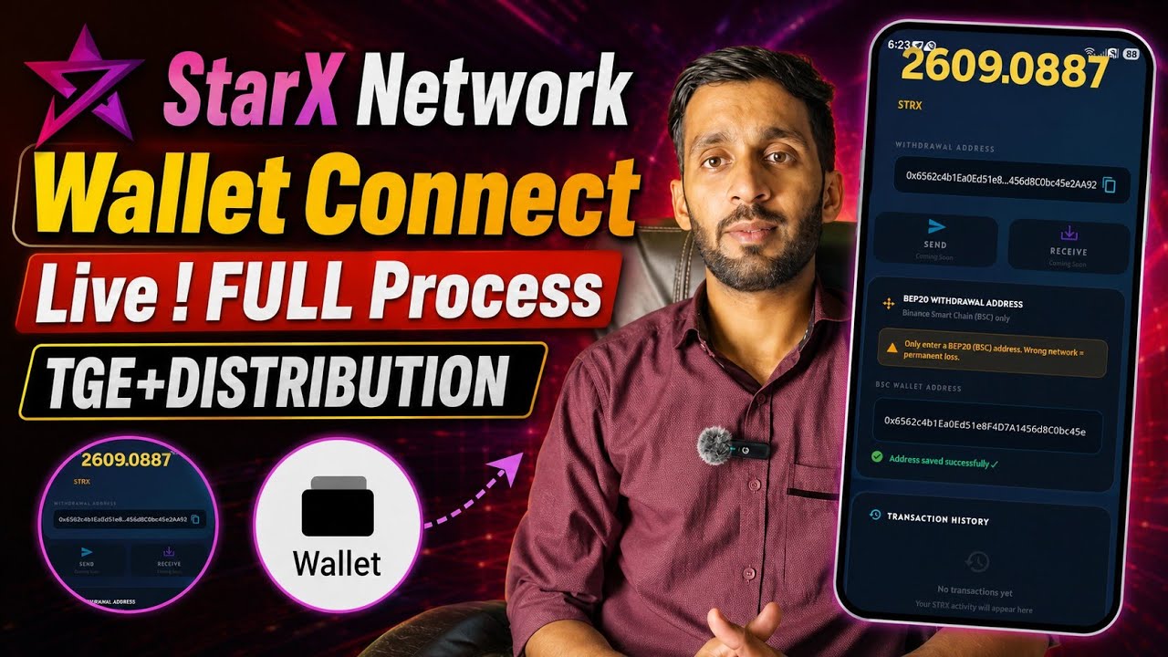 📌STARX NETWORK●WALLET CONNECT || LIVE FULL PROCESS🔃STRX TGE+DISTRIBUTION