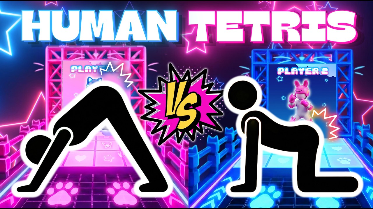 HUMAN TETRIS PVP BATTLE ⚔️ #2  Random Shape Roulette  Immersive Interactive Warm Up