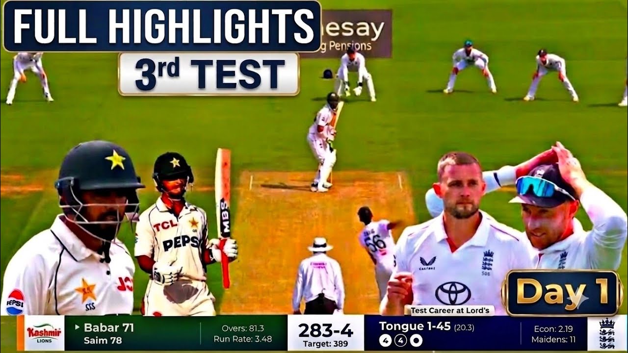 Pak vs Eng 3rd Test Day 1 Highlights | Pakistan vs England Test Match Today