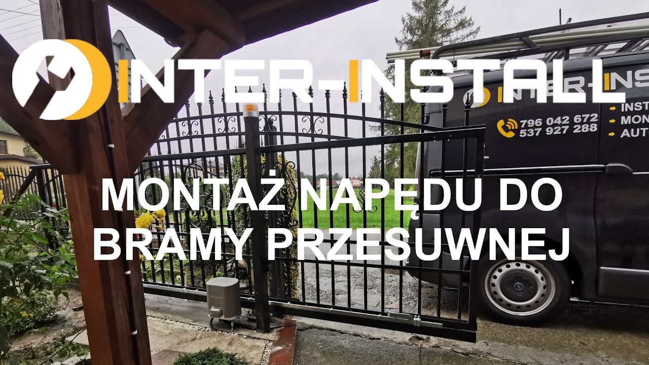 INTER-INSTALL - Montaż napędu do bramy przesuwnej.