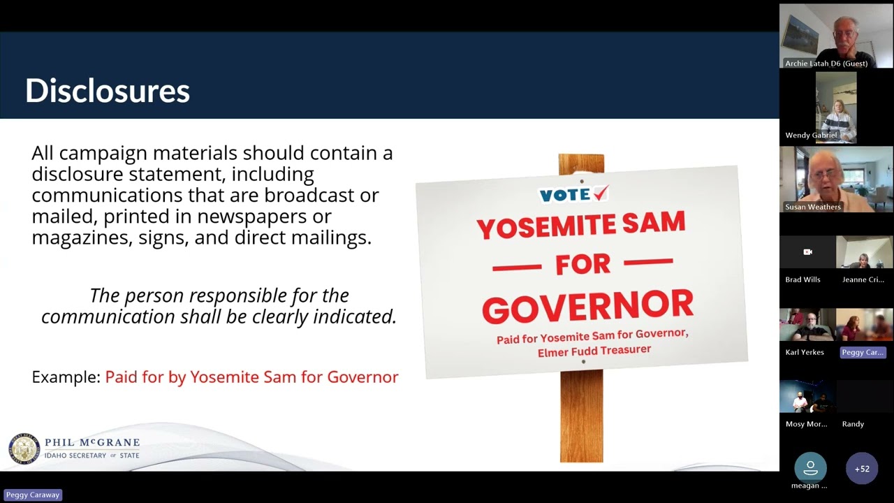 Campaign Finance Training - August 2025