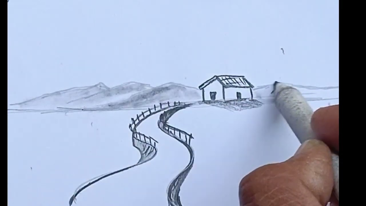 How to draw scenary#easy scenary drawing #youtube #art 