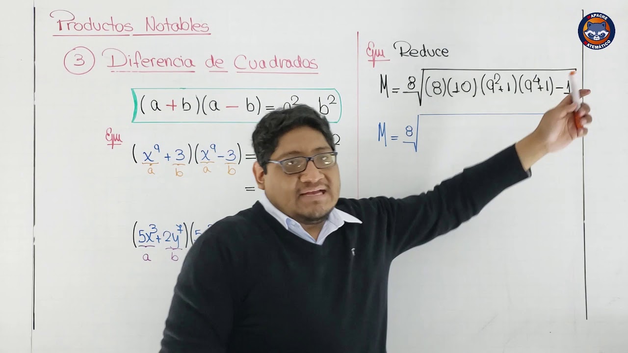 ALGEBRA - PRODUCTOS NOTABLES (diferencia de cuadrados)