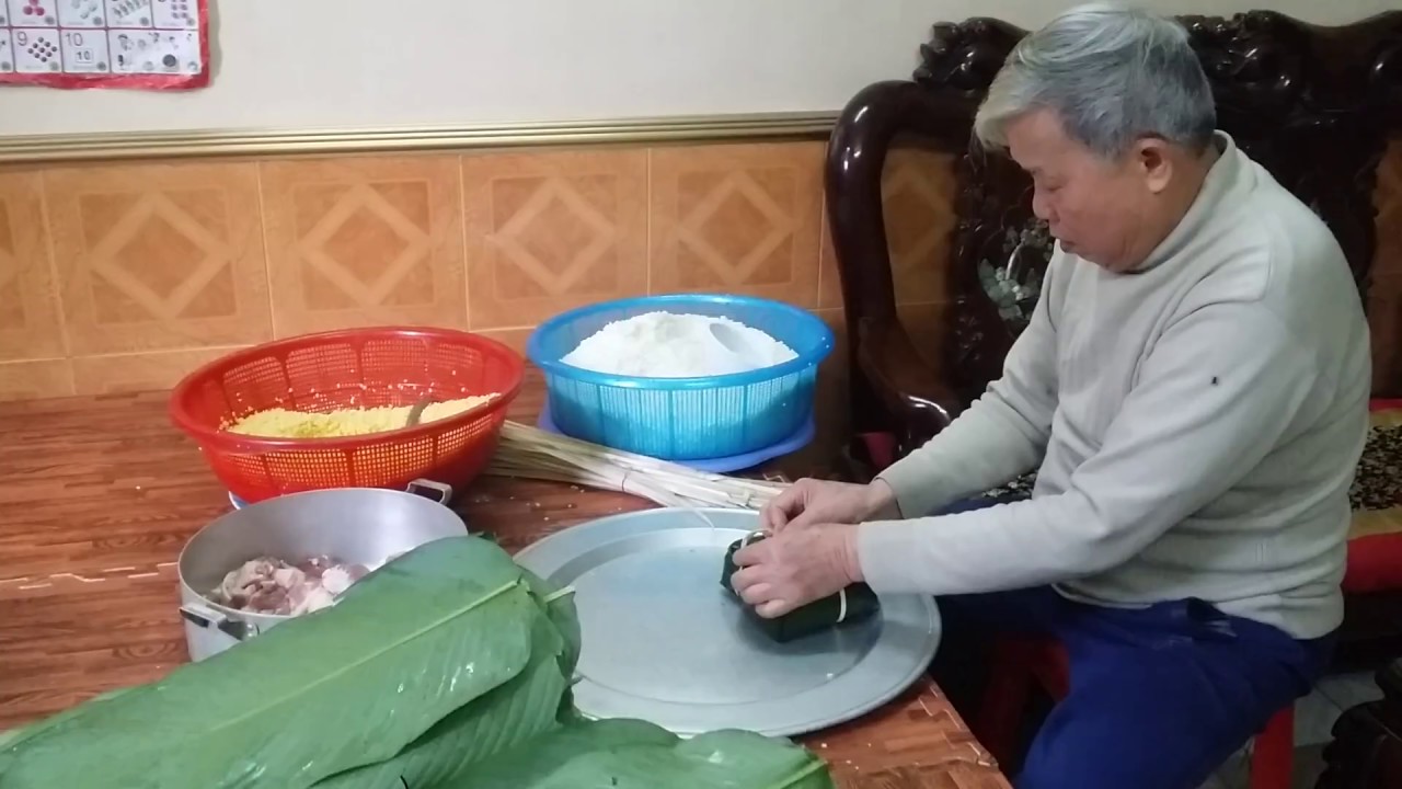 Gói bánh chưng vuông không cần khuôn (gói vo) cực kỳ đơn giản 2017