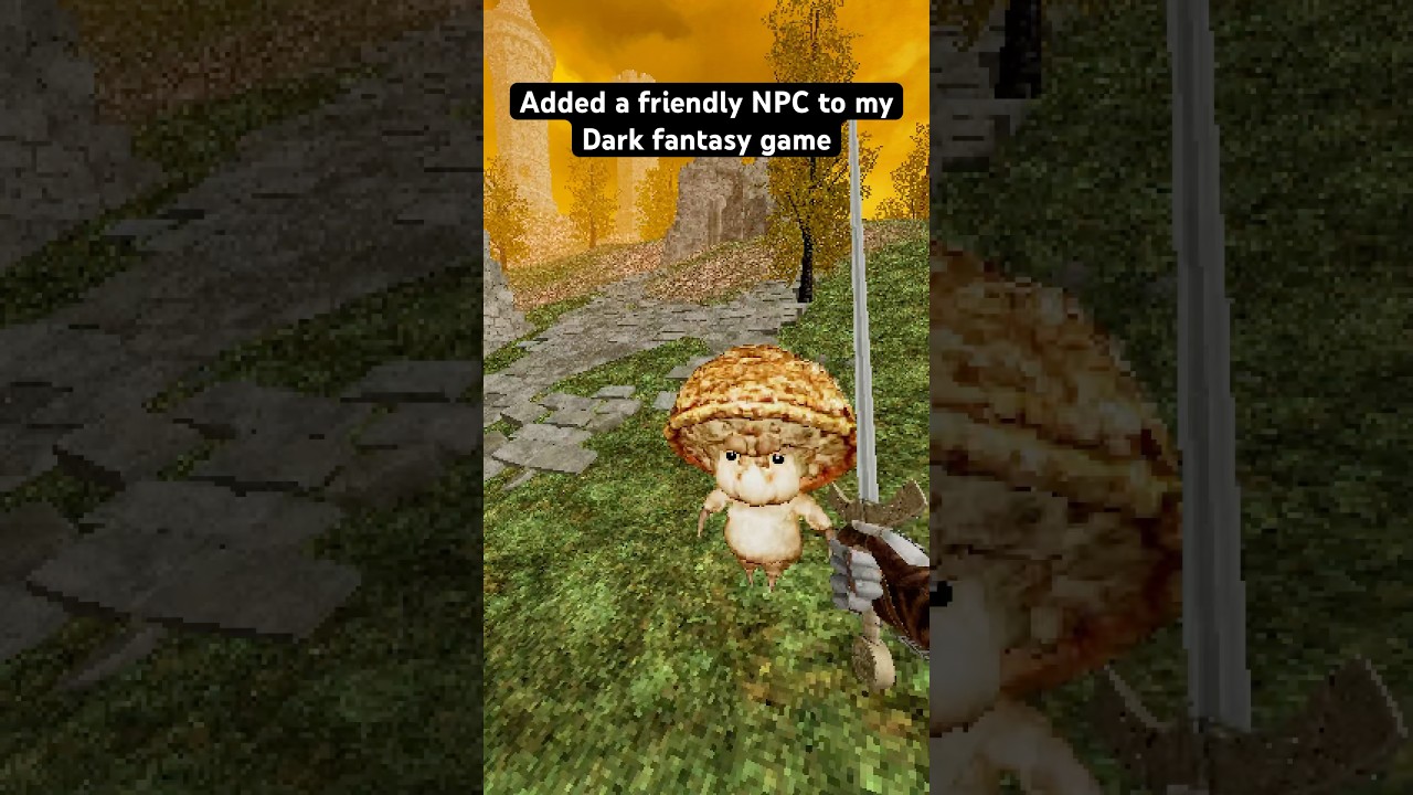 Sentient fungi NPC in dark fantasy game #darkfantasy #gamedev #psx #unrealengine #nostalgic
