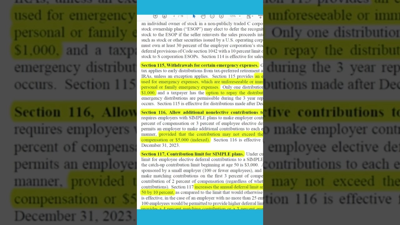 Secure Act 2.0 // Retirement Plan Emergency Withdrawals
