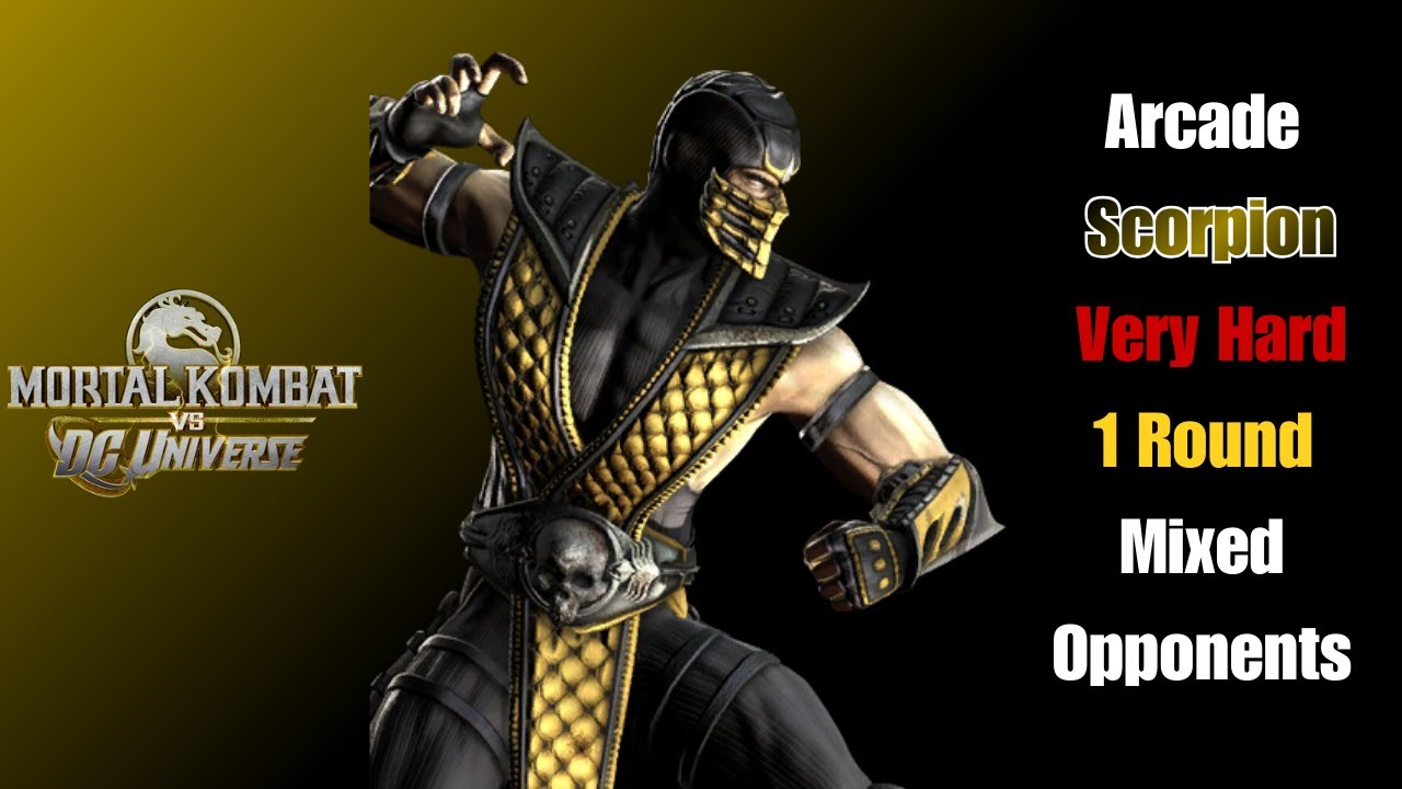 Mortal Kombat vs DC Universe - Аркада | Скорпион | Очень сложный | (1 раунд)