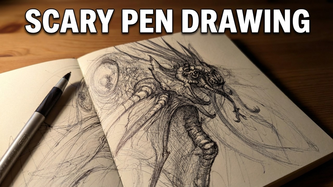 Drawing Scary Aquatic Creatures with A Ballpoint Pen