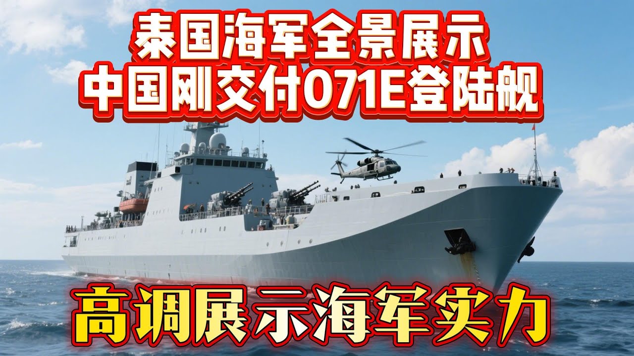 泰國海軍全景展示，中國剛交付071E登陸艦，高調展示海軍實力#武器#装备#军事装备#武器科普#国防军力#军事#泰国海军#泰国军舰#泰国海军登陆舰#071E登陆舰#军舰#舰艇