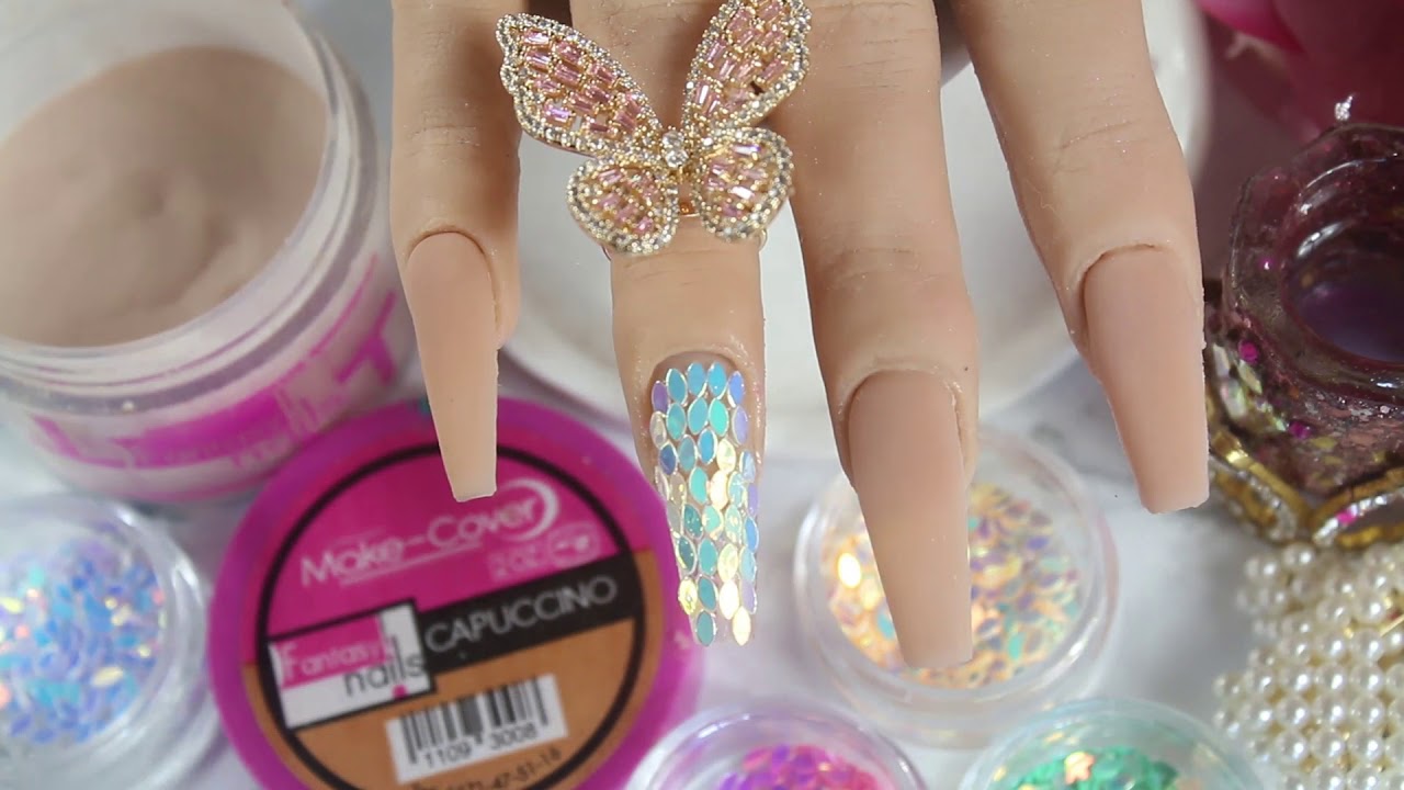 UÑAS CON COVERS CAPUCHINO/largas con decoración encapsulada 💅🏼