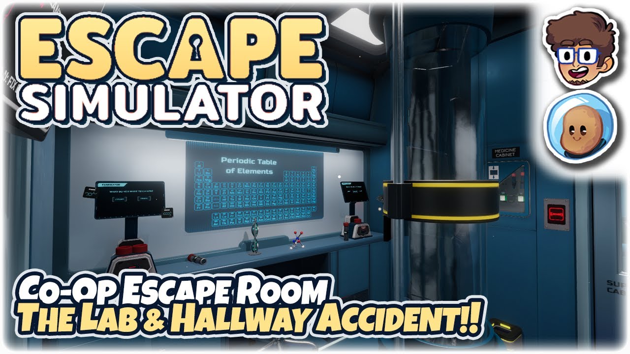 CO-OP ESCAPE ROOM, THE LAB & HALLWAY ACCIDENT!! | Let's Play Escape Simulator | ft. @orbitalpotato