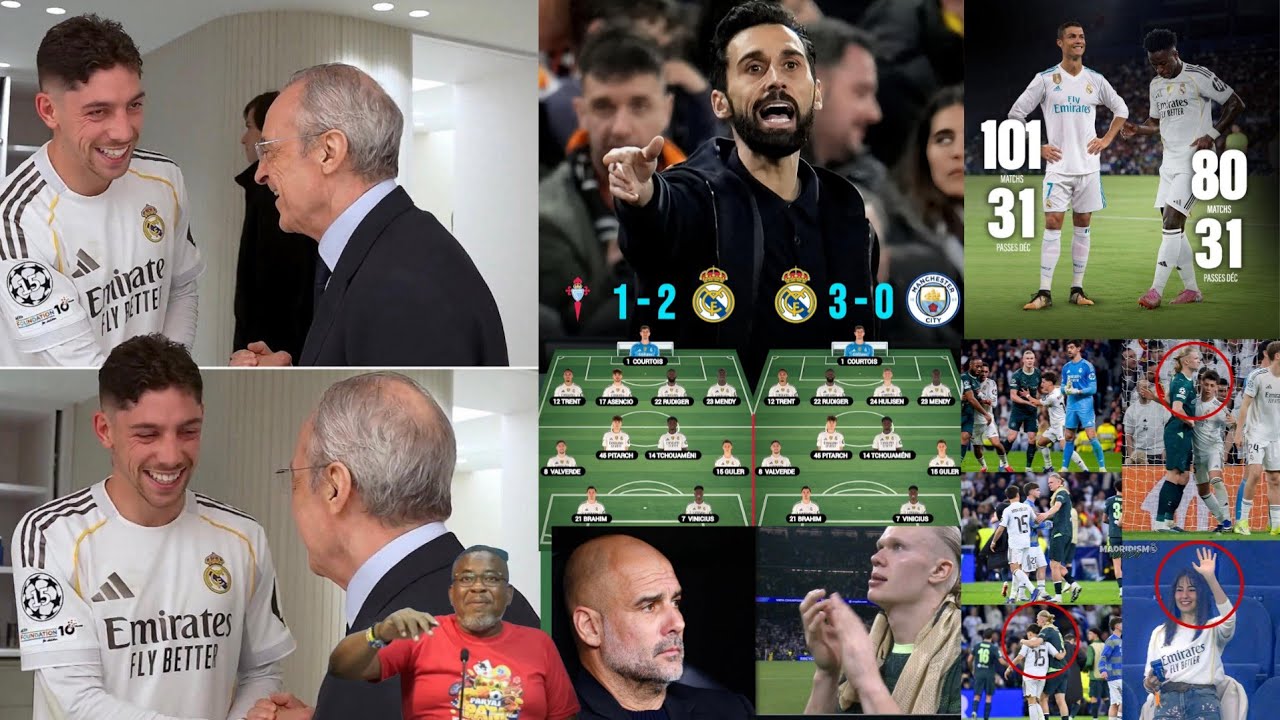 Prezidan Real Madrid florentino Pérez fé jwè yo sezi ak jès/Guardiola Pat antann ak sa