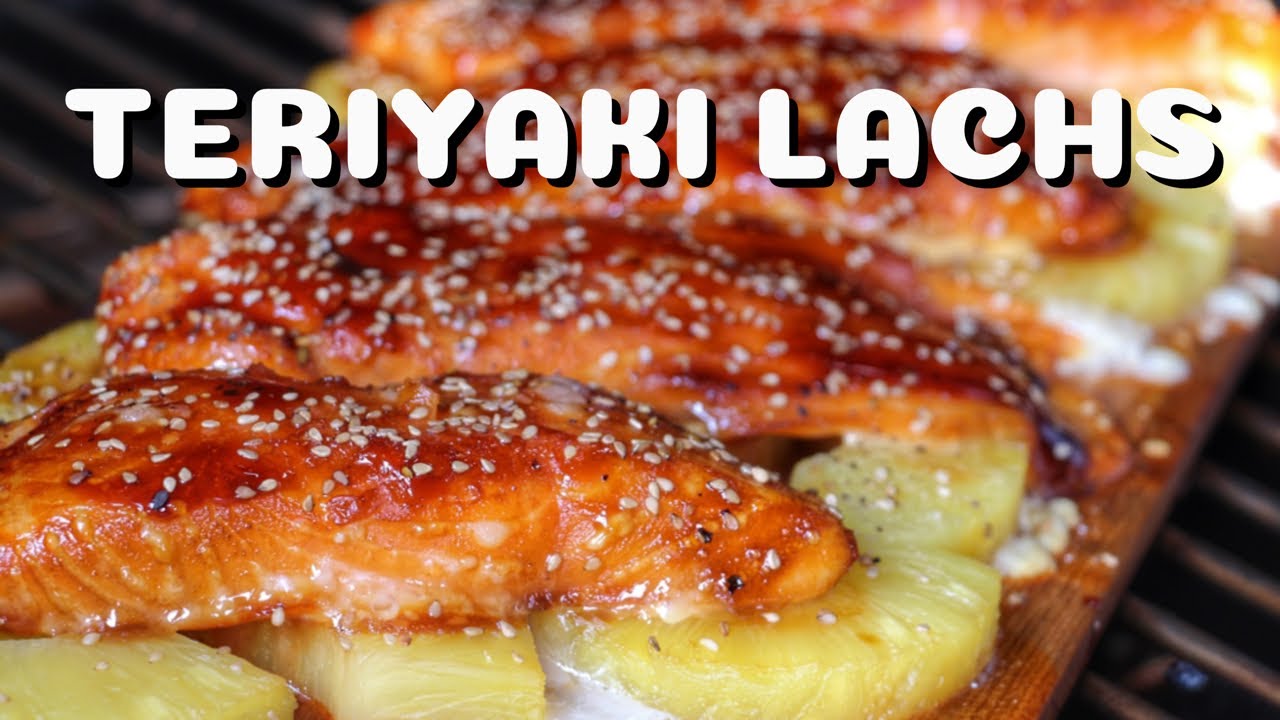 TERIYAKI LACHS mit ANANAS von der ZEDERNHOLZPLANKE - deutsches BBQ-Video - 0815BBQ