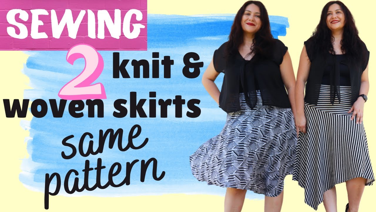 Sewing woven patterns with knits?! 2 Cantebury Skirts (Style Arc). Woven & knit versions. Winner?