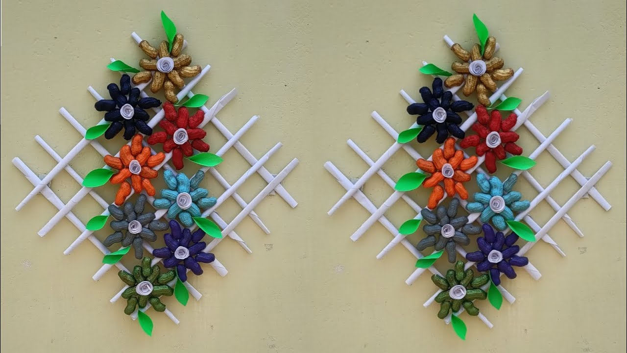 Waste Peanut Shell Wall Hanging ideas| Peanut Shell Craft ideas| Diy Room Decoration ideas