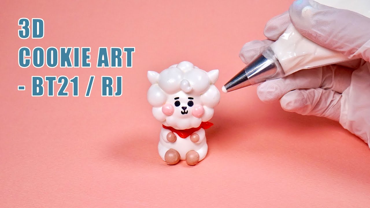 Cute Desserts│BT21 RJ 3d Cookies│방탄소년단 진 캐릭터 머랭쿠키 만들기