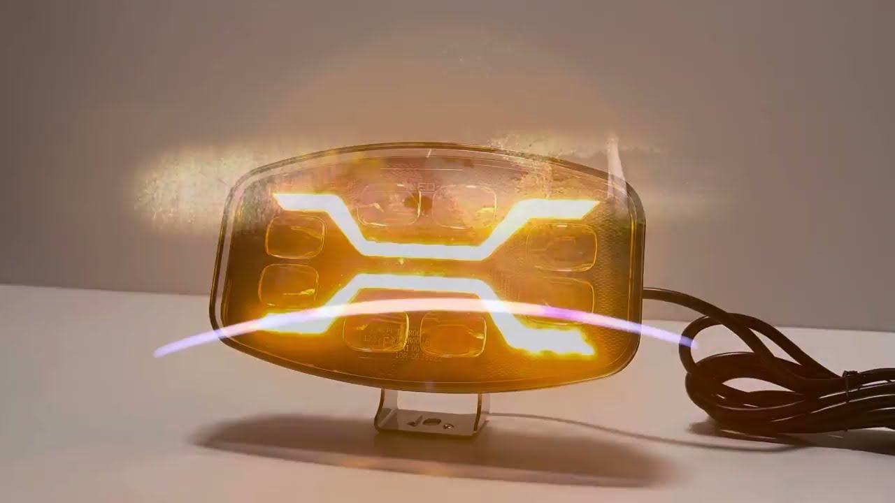 Reflektor dalekosiężny ze światłem ostrzegawczym Spider-X lampa homologacja 12v 24v L3436