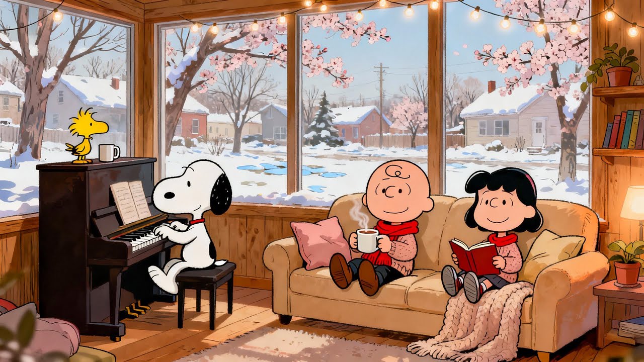 Snoopy’s Spring Piano Morning 🎹 Charlie Brown’s Lofi Cabin Vibes for Study & Relaxation