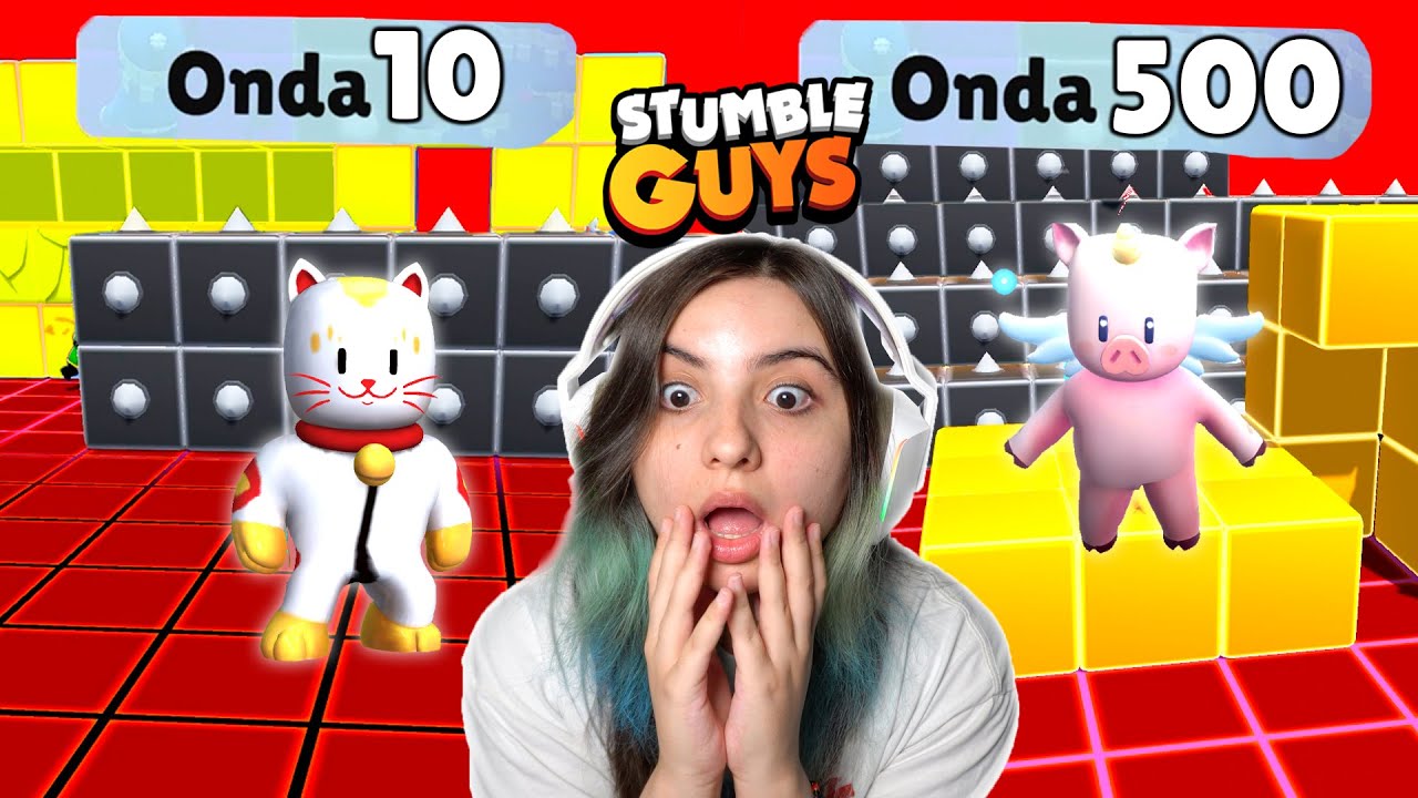 BATI RECORDE de ONDAS no BLOCKDASH INFINITO com TODAS as NOVAS SKINS do STUMBLE GUYS...
