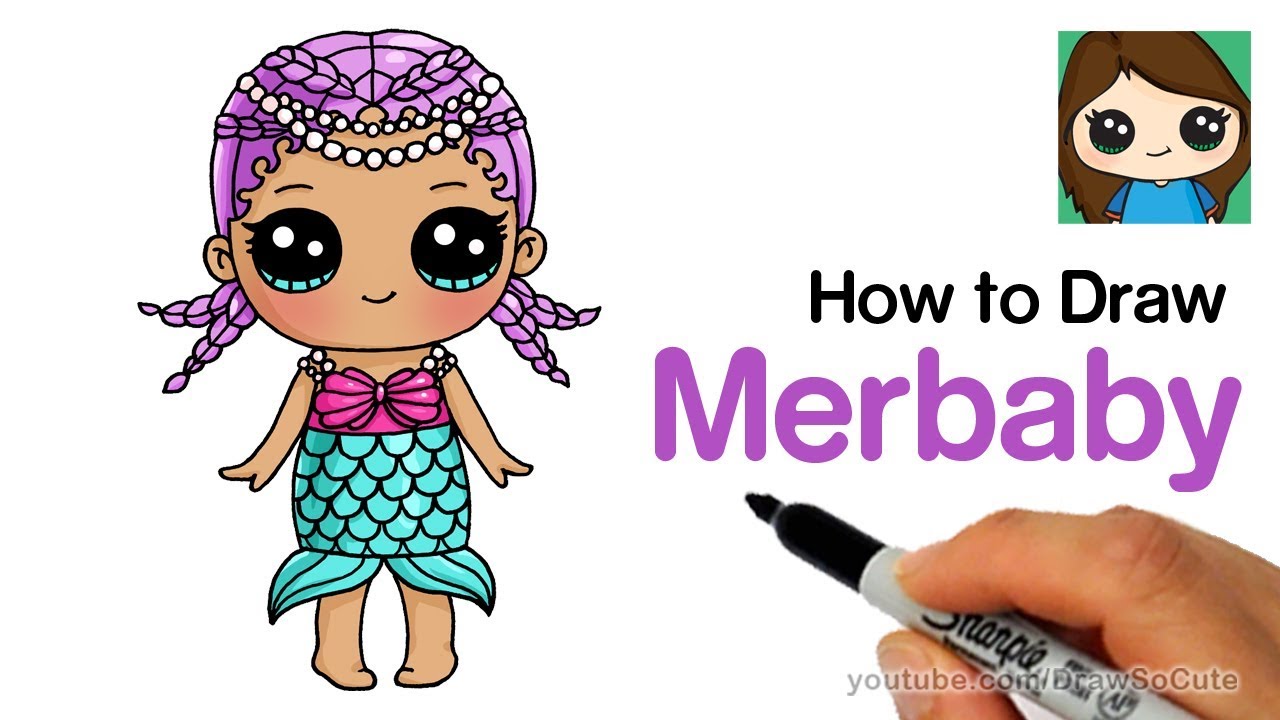 How to Draw Merbaby Easy | LOL Surprise Doll