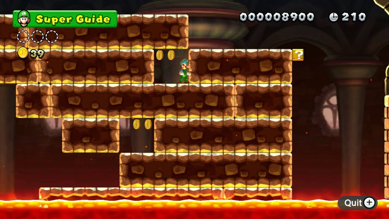 2-Castle: Morton's Compactor Castle - Luigi's Super Guide - New Super Mario Bros. U