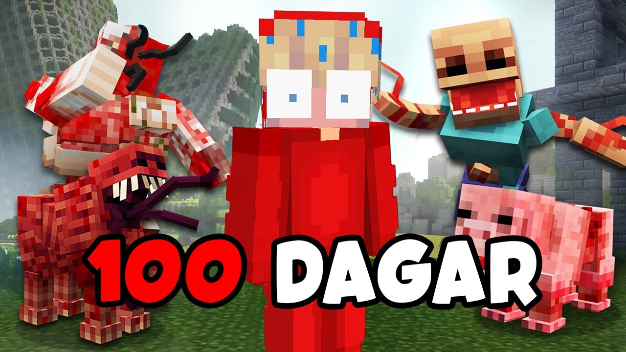 Jag Överlevde 100 Dagar i en Parasit Infekterad Minecraft Värld…