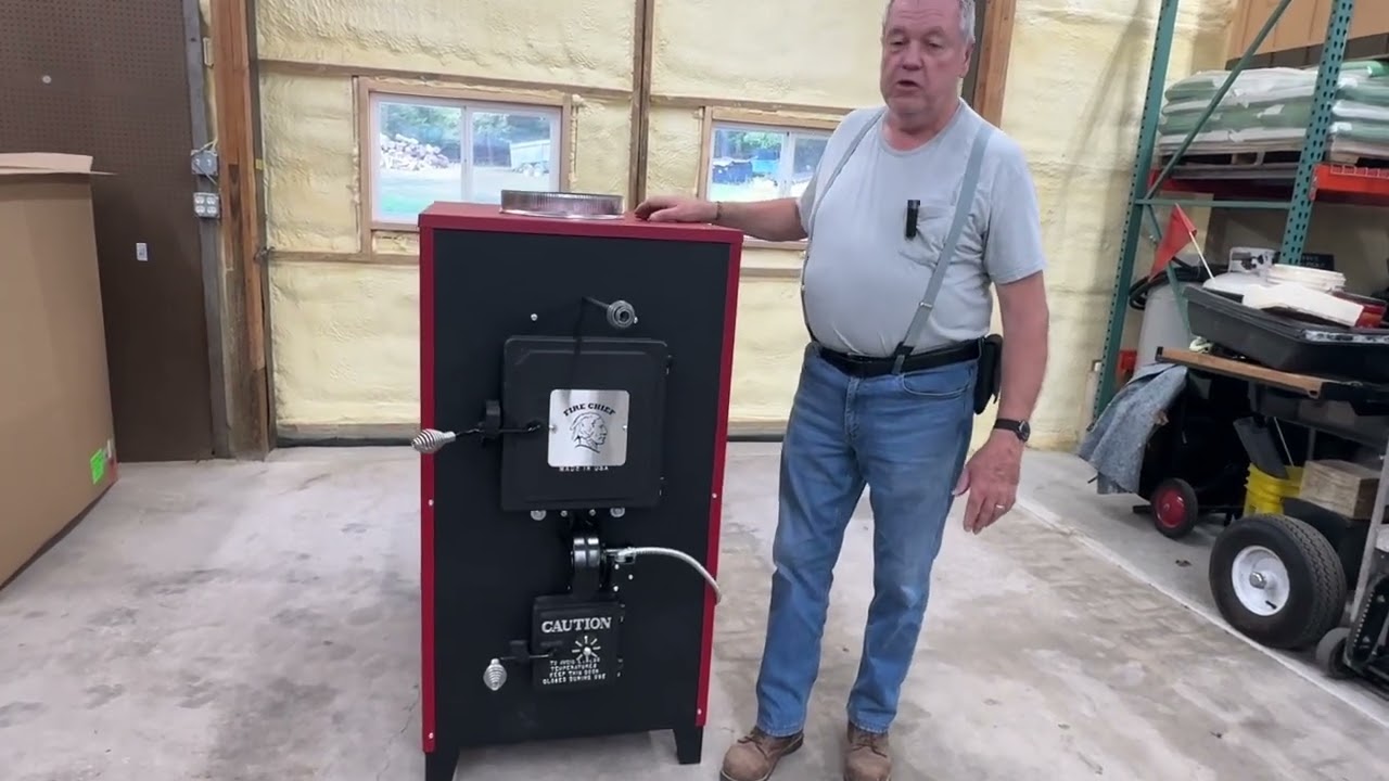 Fire, chief wood furnace Model 1100 ￼ explained by the man who invented it, Randy Stires.