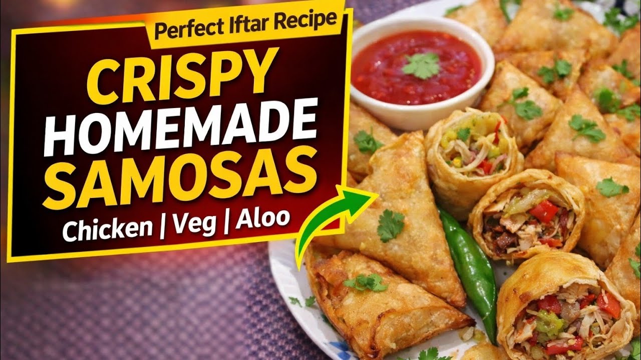 Crispy Homemade Samosas Recipe | Chicken Veg & Aloo Samosa Sheets