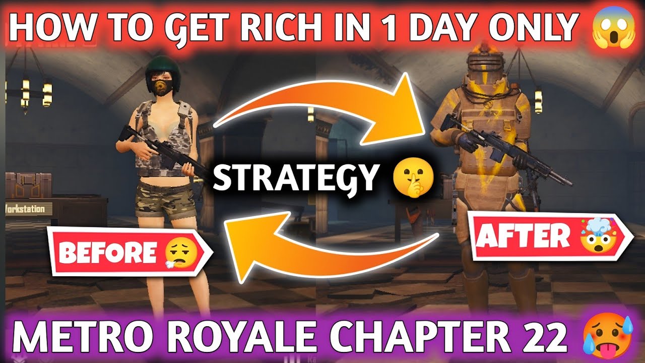 HOW TO GET RICH IN 1 DAY ONLY 🥵 METRO ROYALE CHAPTER 22 😬 PUBG МETRO ROYALE