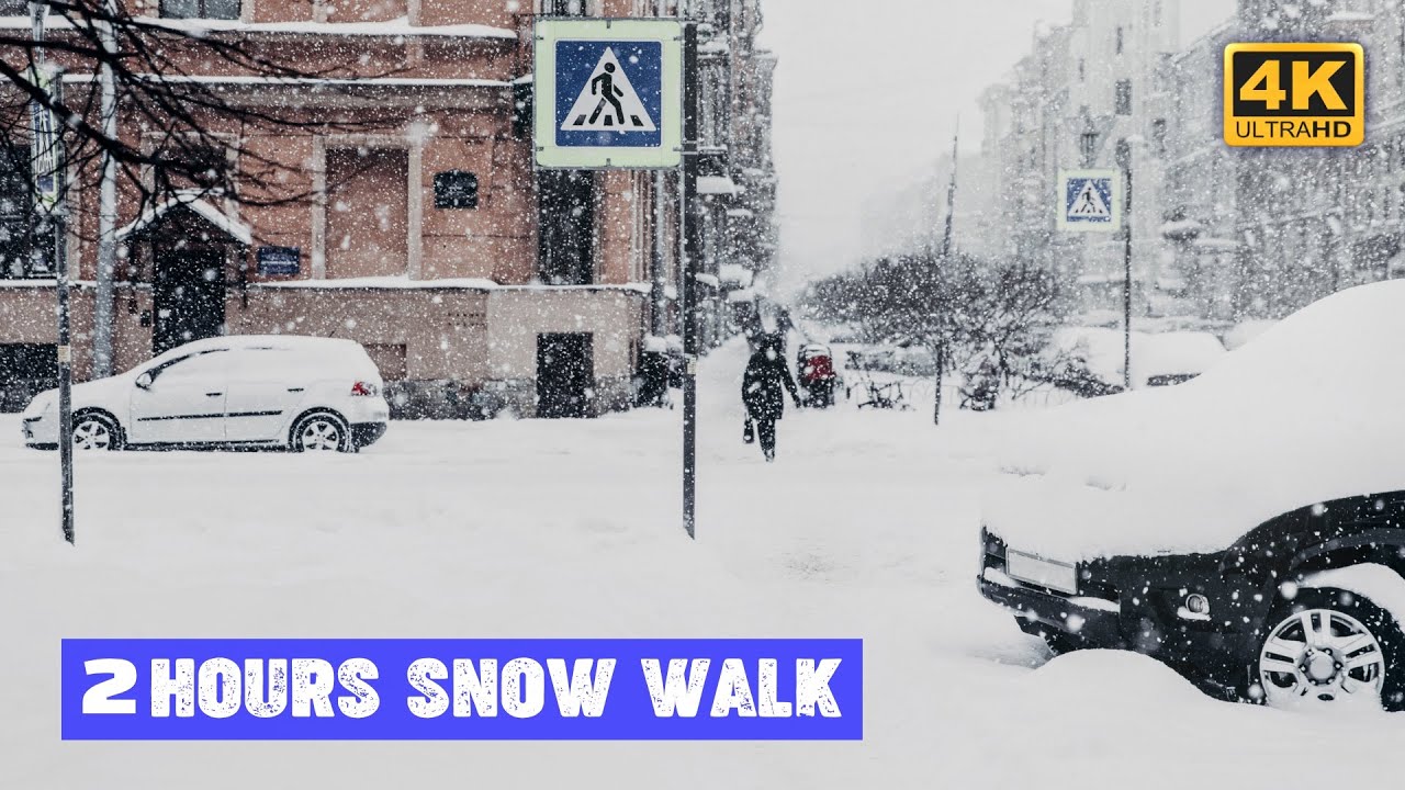 2 Hours Snow Walk in Helsinki City Center 🇫🇮 4K Walk in Finland