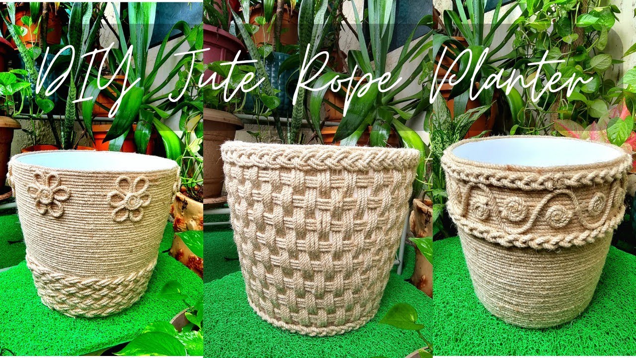 3 DIY Plant Basket | How To Make Jute Rope Basket At Home | Planter Makeover For Home Decor