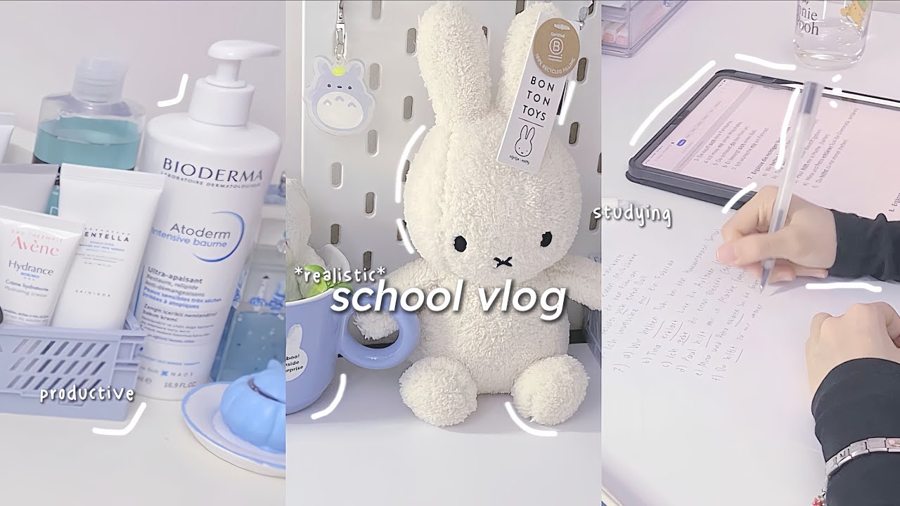 *realistic* school vlog: exam week, productive, studying, pinterest schoolgirl