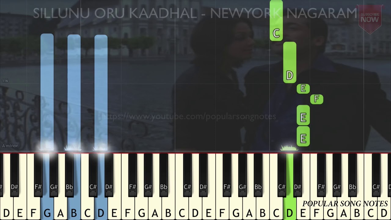 SILLUNU ORU KAADHAL - NEWYORK NAGARAM (EASY TO PLAY) SLOW VERSION FOR BEGINNERS