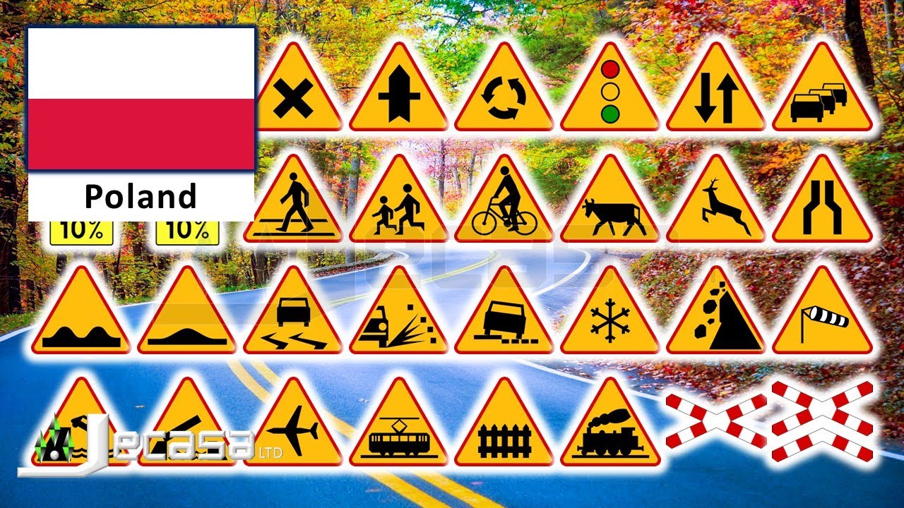 Warning Traffic-Road Signs in Poland (Warsaw, Krak&oacute;w, Ł&oacute;dź, Wrocław, Poznań) | English Vocabulary