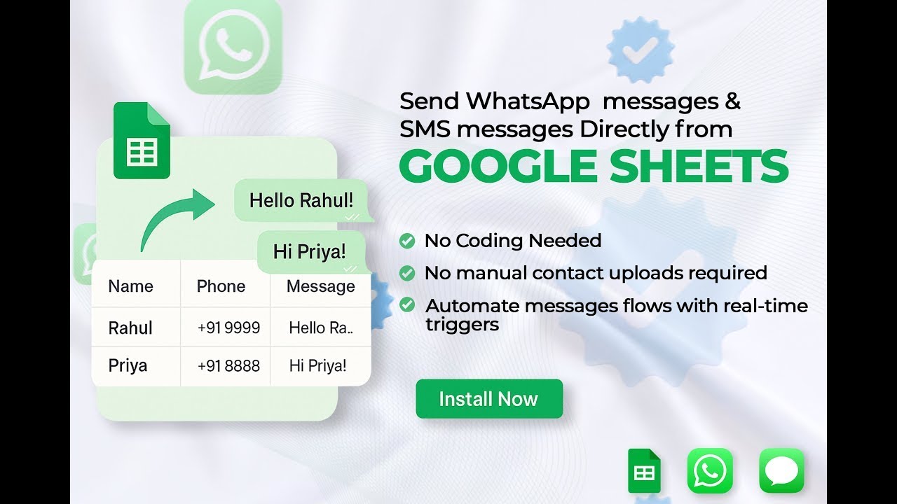Send Whatsapp Message directly from google sheet | No Coding is needed