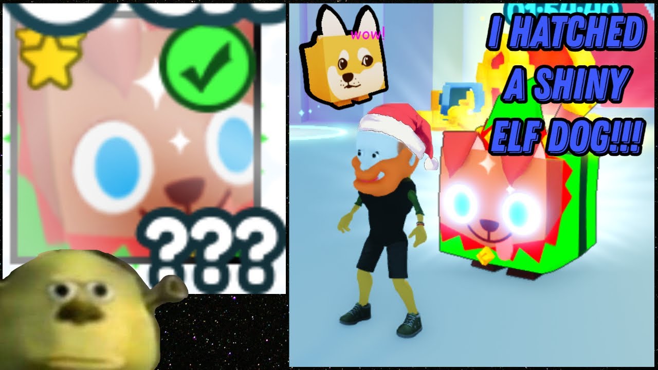 I hatched a shiny Huge Elf Dog in Pet Simulator X!!!