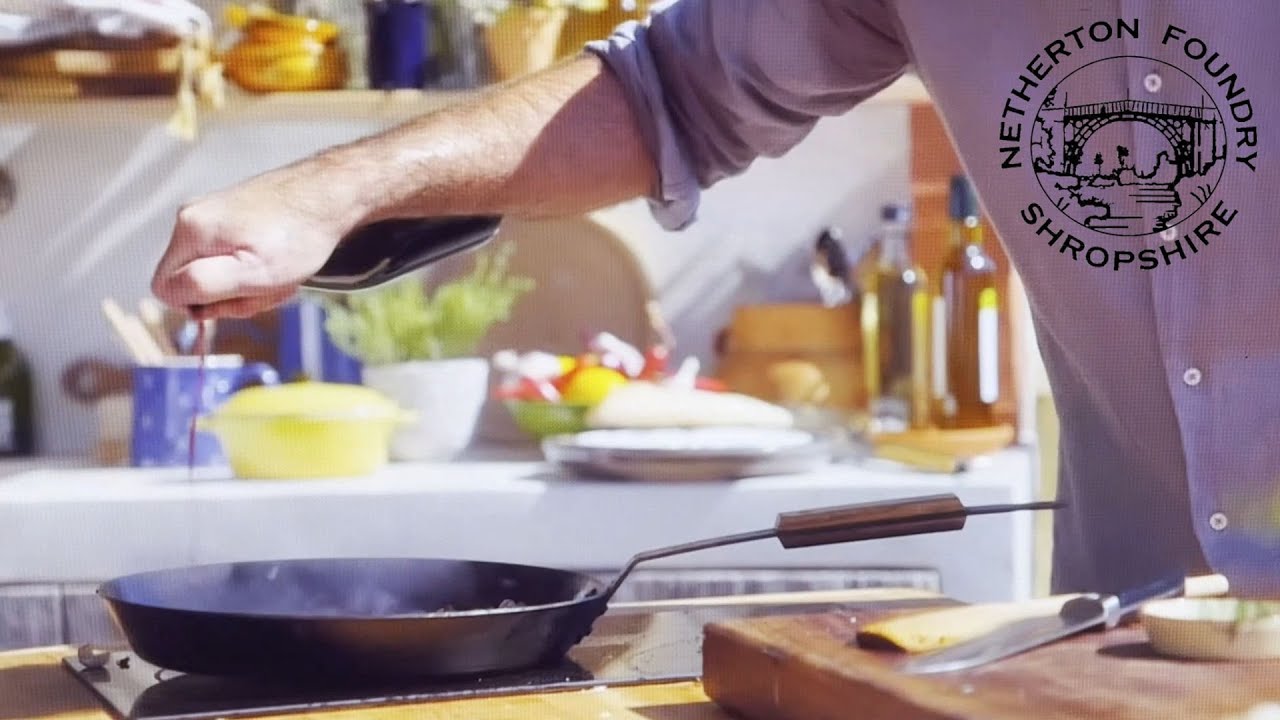 Marcus cooking a Provencal take on a Sunday roast in a Netherton Foundry frying pan.