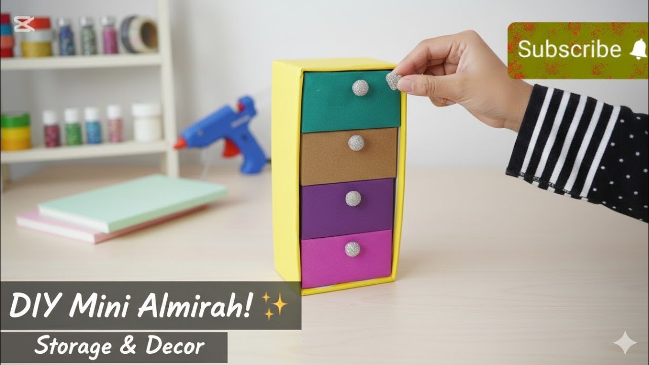 **DIY Mini Almirah from Cardboard 😊😀🤗 my first craft video ☺️