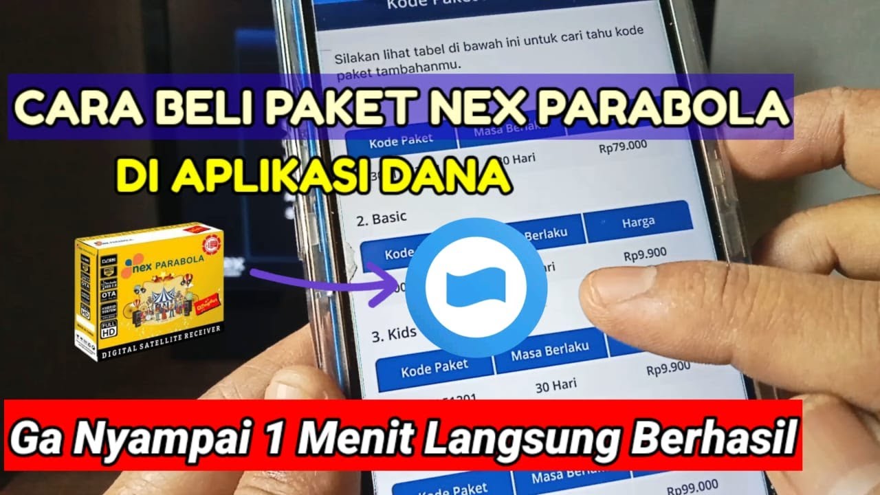Cara beli paket basic nex parabola di aplikasi dana terbaru
