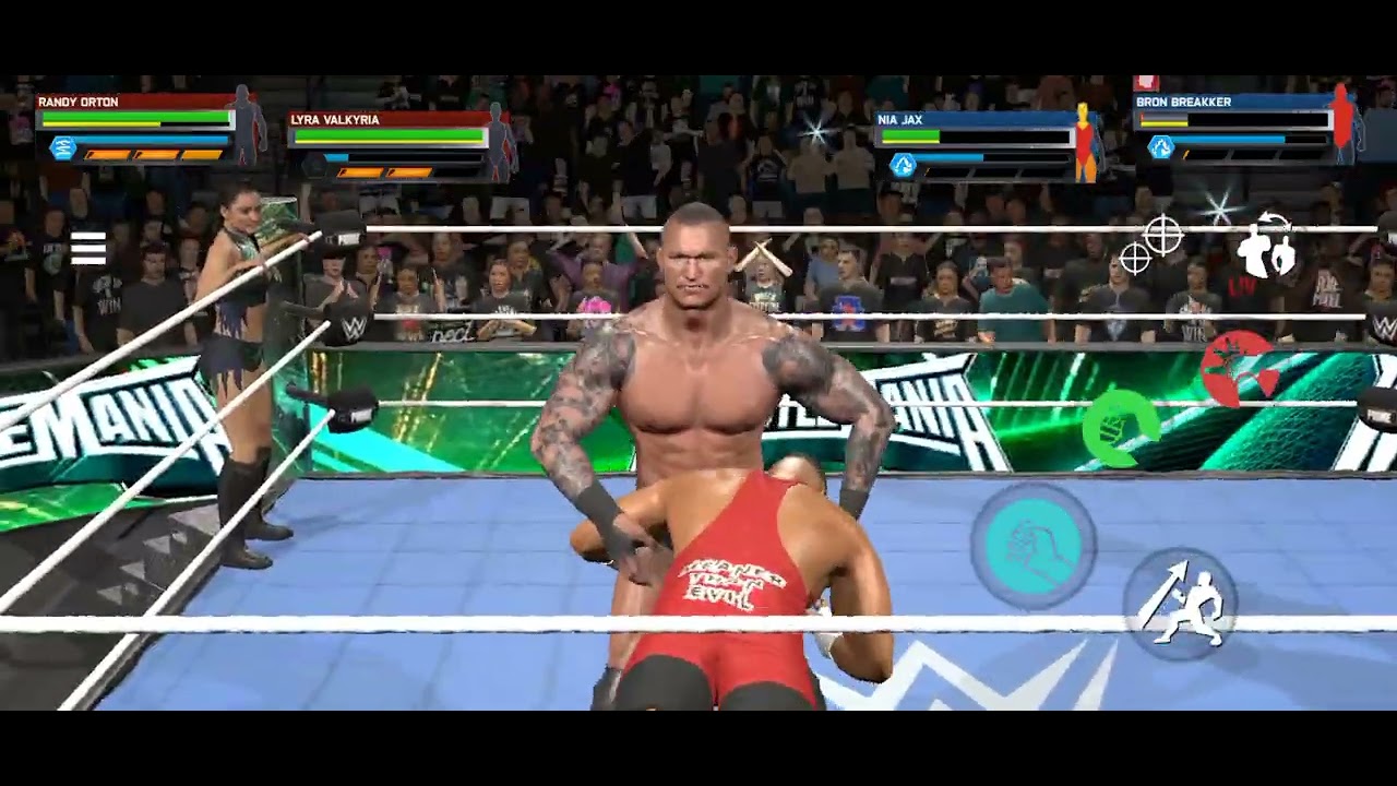 Randy Ortan Vs Brown Breaker Vs LYRA VALKYRIE VS Nia Jax Tag Team Match WWE Wrishlmenina 