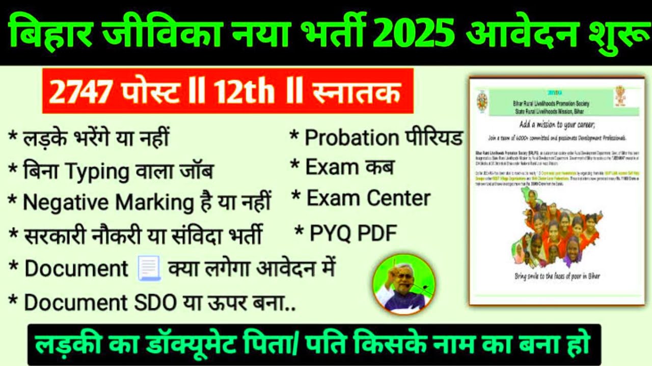 बिहार जीविका भर्ती 2025 NOTIFICATION OUT#notification #newvacancy #brlps #block#biharjivika #news