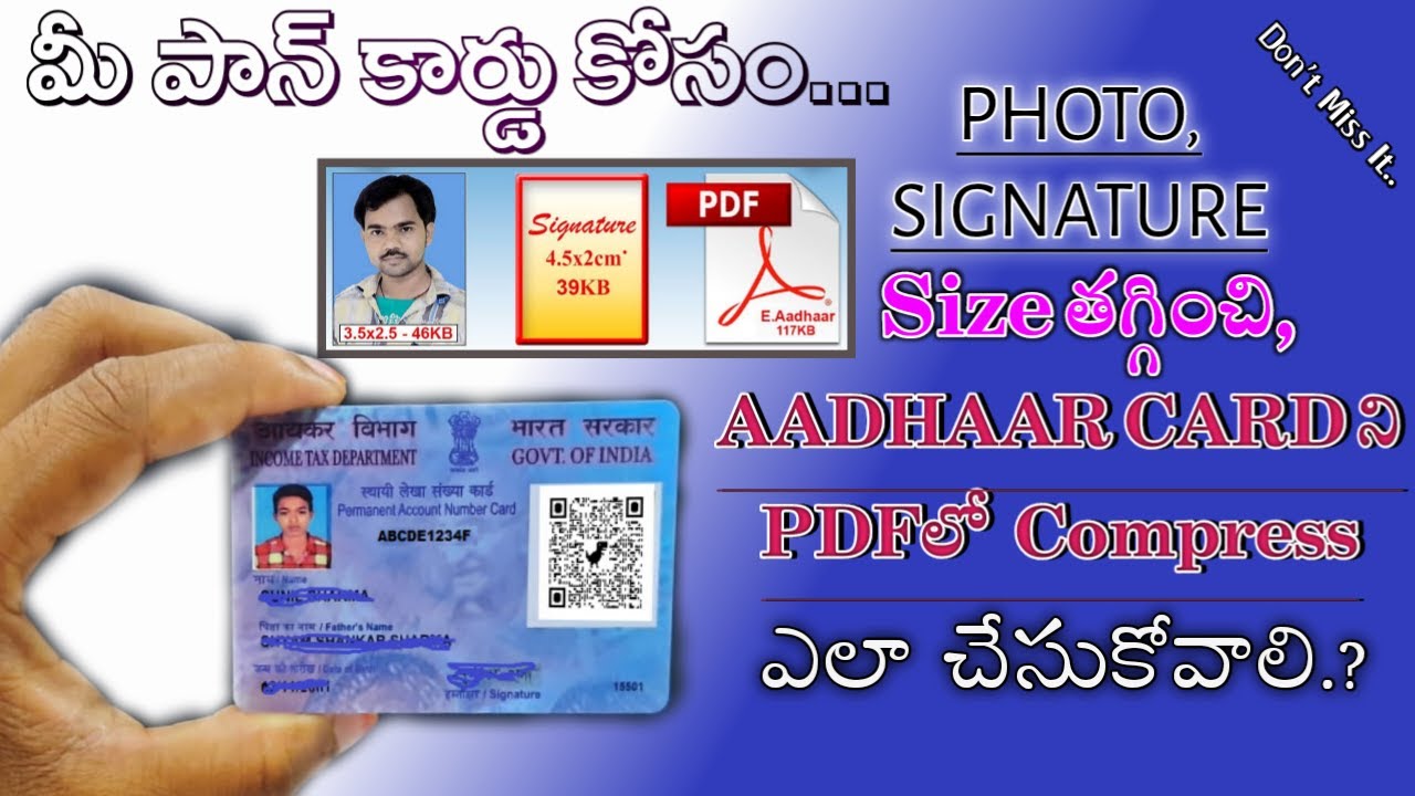 How to resize photo, signature and Aadhaar pdf For PAN CARD || in Telugu 2022 || Pan Corrections