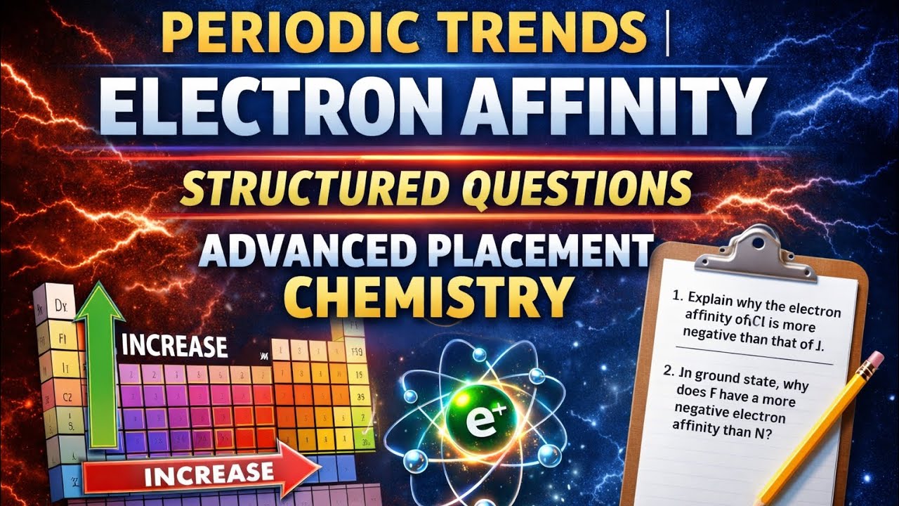 PERIODIC TRENDS | ELECTRON AFFINITY | STRUCTURED QUESTIONS | ADVANCED PLACEMENT CHEMISTRY 